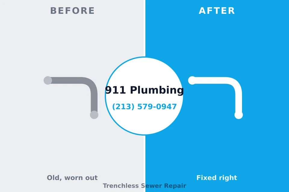 Before and after: plumbing company Grandview, TX